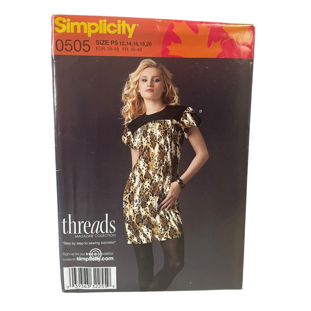 Simplicity 0505 Misses Petite Dress Pattern Sizes 12-20 Modern UNCUT FF